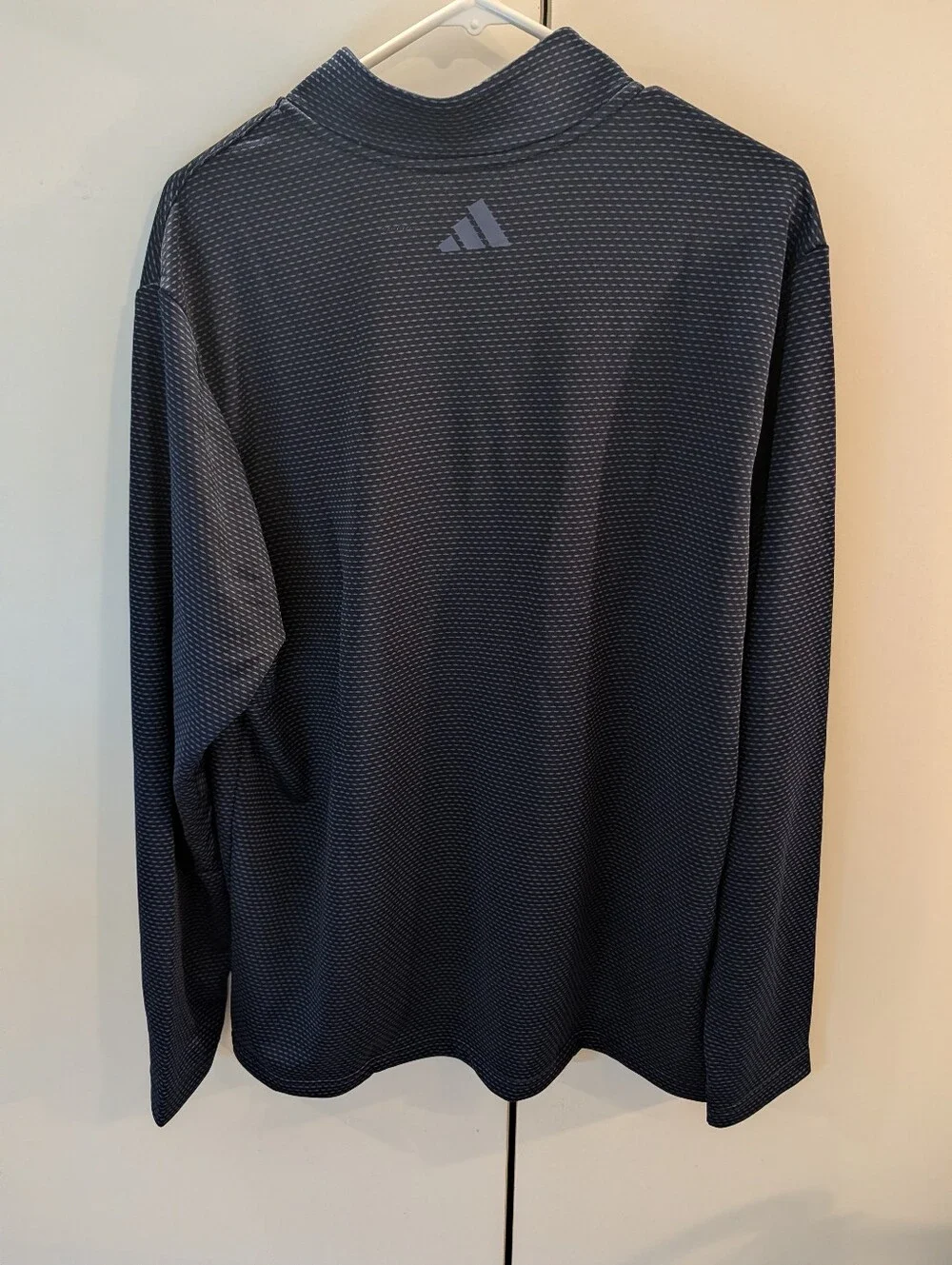 Adidas Men's XL Navy Print Quarter-Zip Performance Pullover NWT